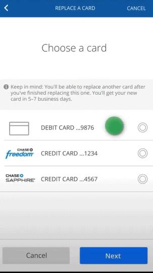 chase mobile credit card replacement